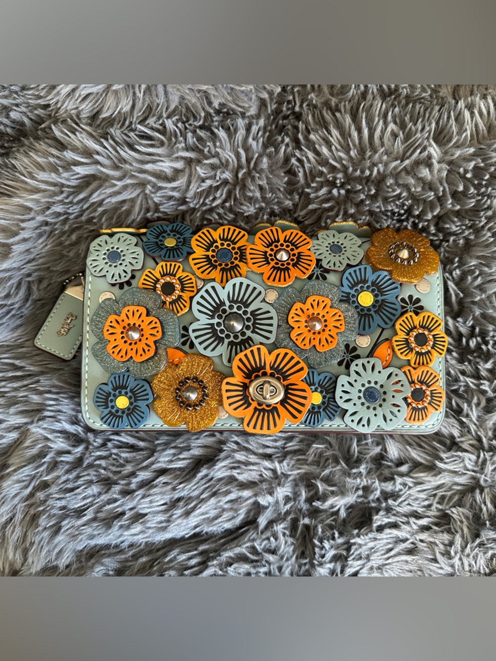 Coach Tea Rose Dinky Steel Blue Glitter (I found the hang tag!)